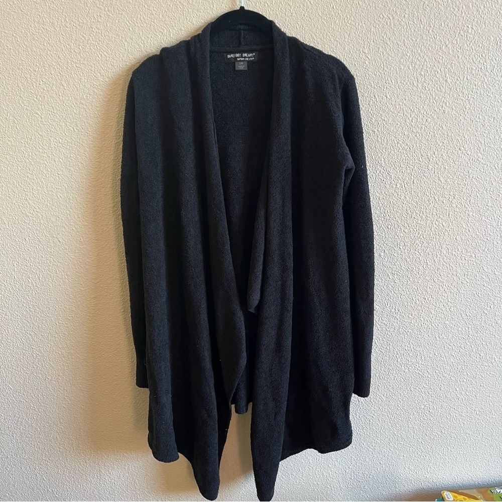 BAREFOOT DREAMS Bamboo Chic Lite Calypso Wrap Cardigan Black S/M - Picture 2 of 7